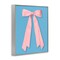 Stupell Industries Pink Satin Bow on Blue Framed Giclee, design by Jilly Jack Designs